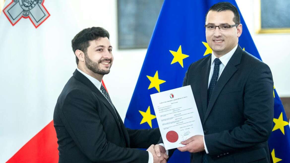 Dr. Aidan Cutajar Presented with Commissioner of Oaths Warrant